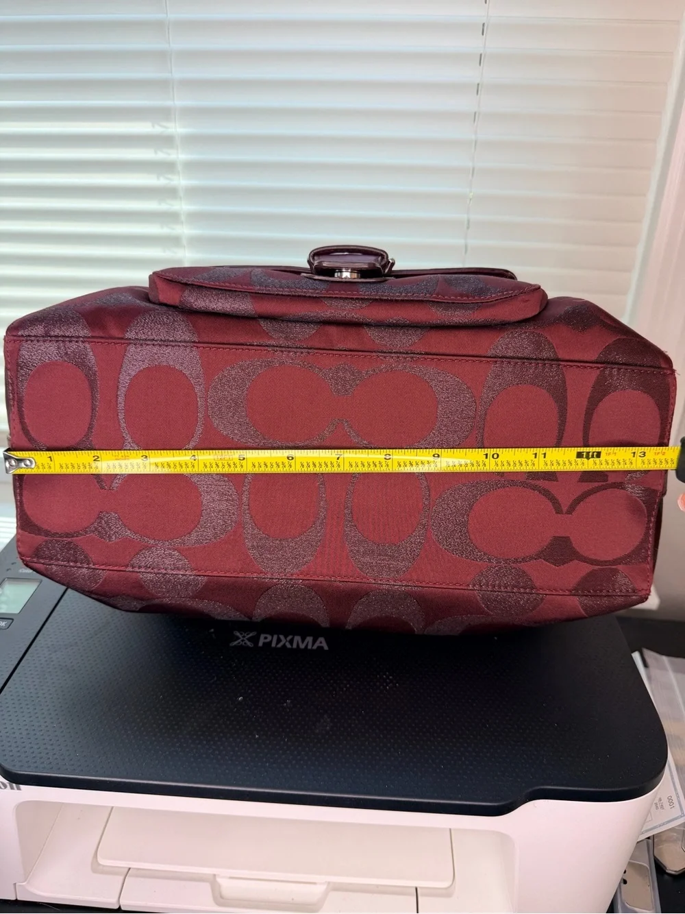 Coach Signature Satchel in Burgundy and Deep Red